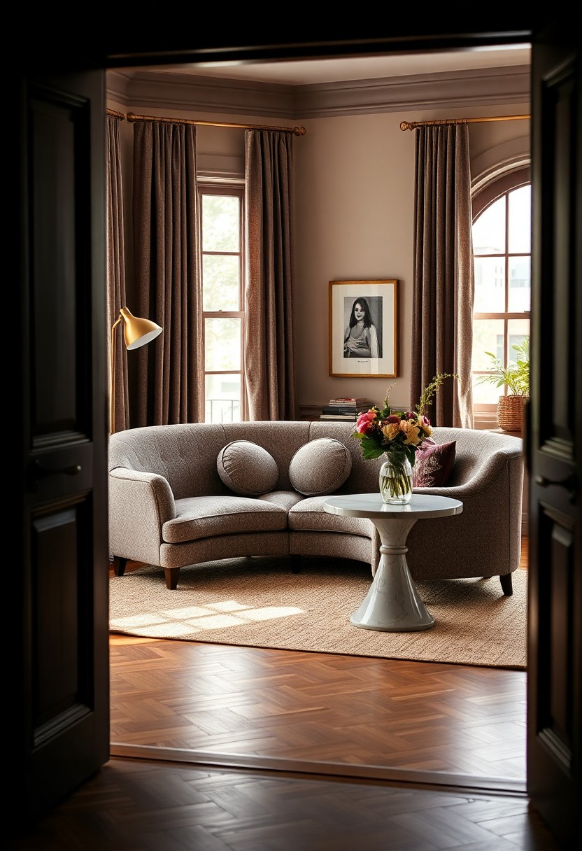 Traditional Living Room Ideas: Cream, Navy & Brass Done Right