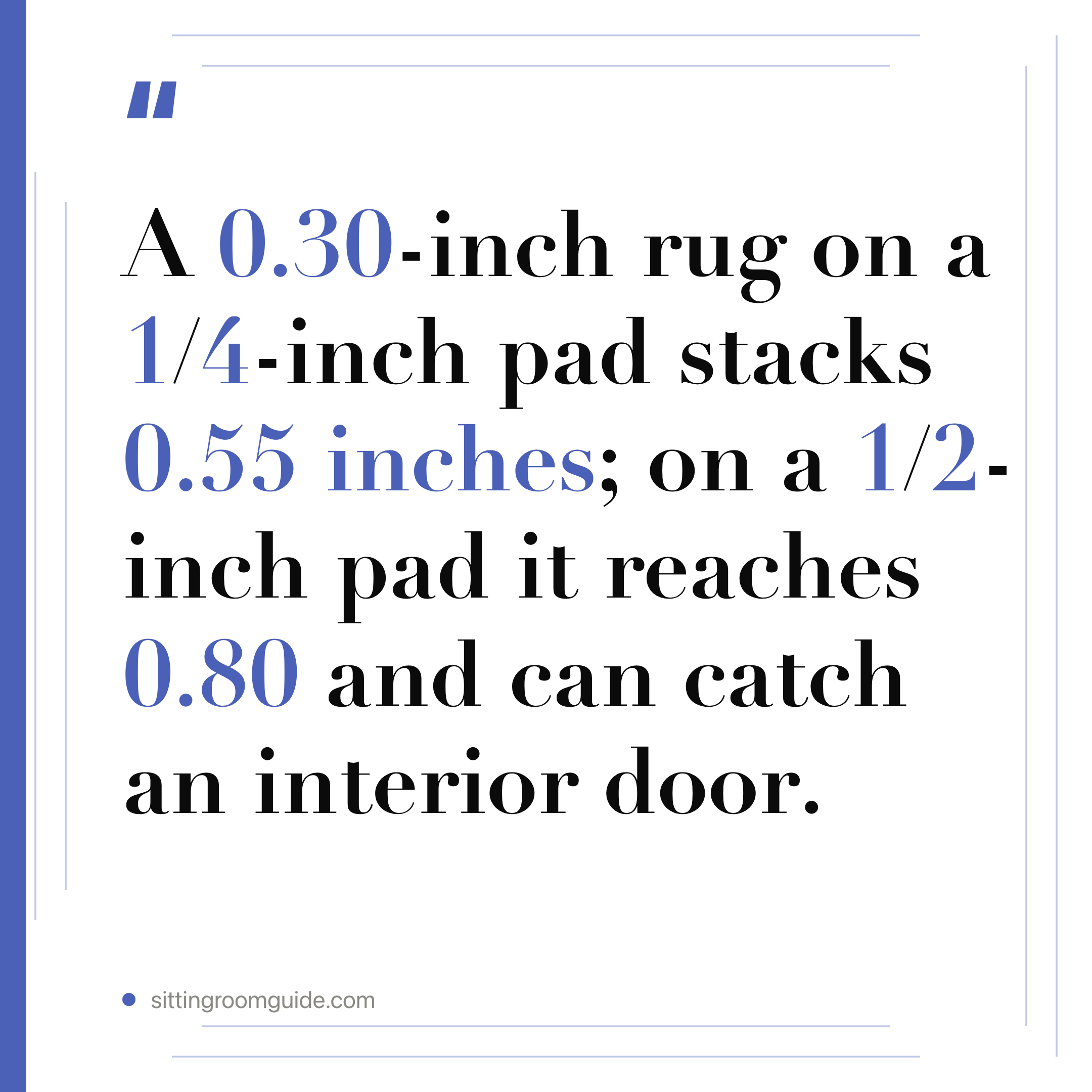 Rug Pad Thickness: 0.80 Inches May Catch Your Door