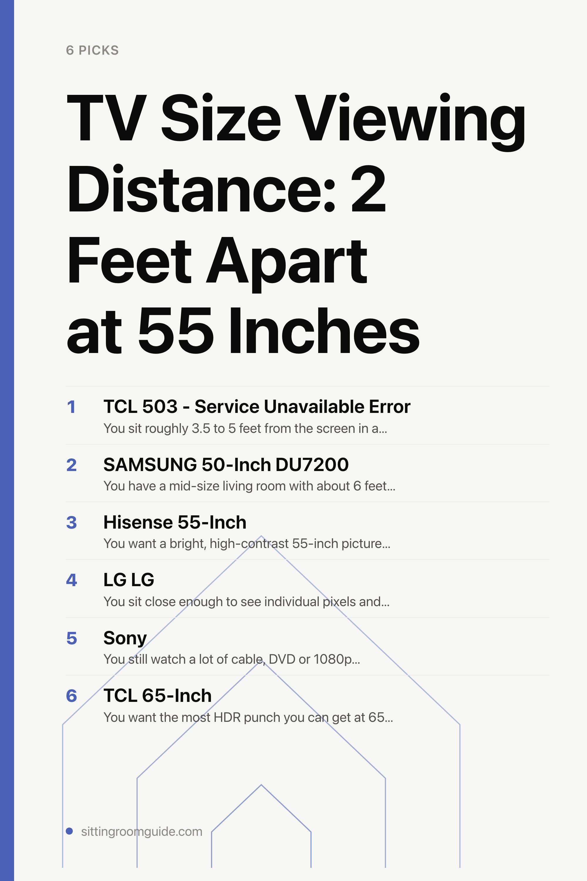 TV Size Viewing Distance: 2 Feet Apart at 55 Inches — the picks, as a saveable list